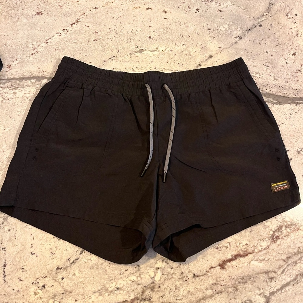 L.L. Bean Black Quick Dry Athletic Shorts